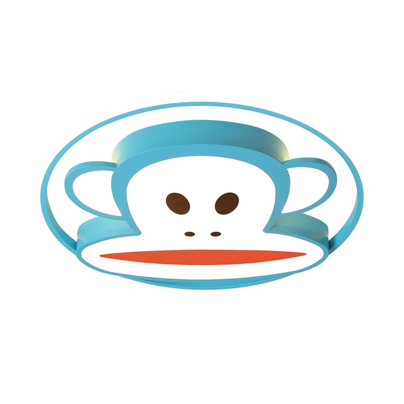 Monkey Acryl-Unterputz-Beleuchtung, Cartoon-LED-Unterputz-Deckenleuchte mit rosa/blauem Finish für Kinderzimmer