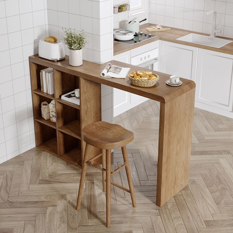 Contemporary Solid Wood Rectangle Bistro Bar Desk for Living Room