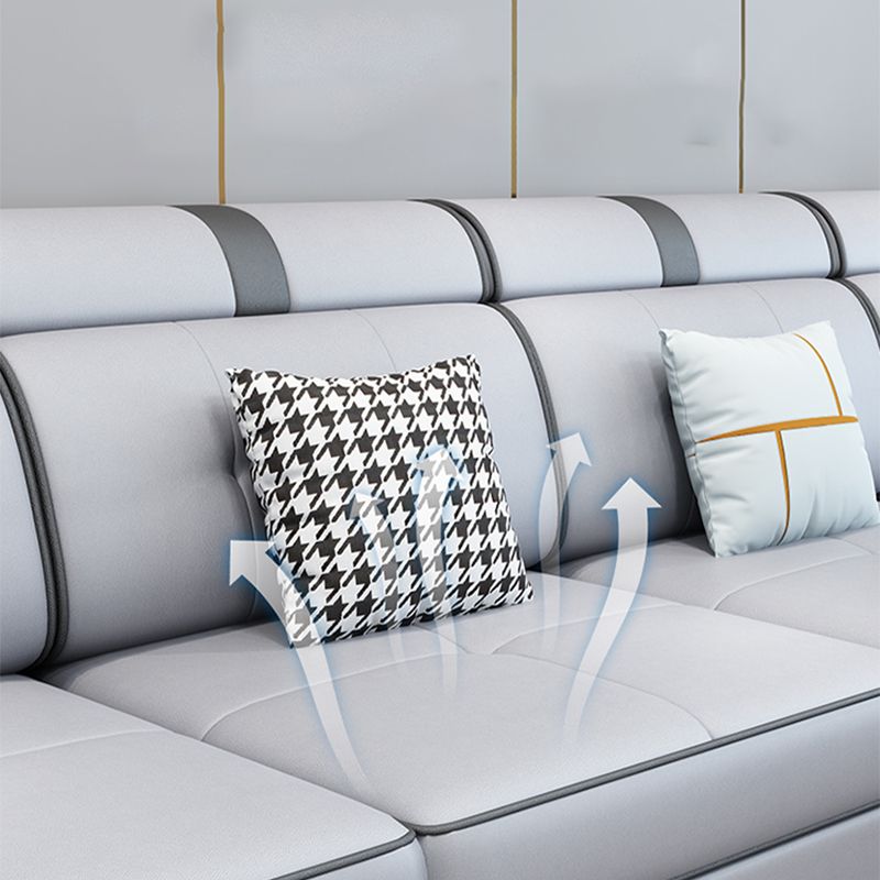 133.07" L x 70.86" W x 35.43" H Pillow Top Arm Sectional with Pillowed Back Cushions