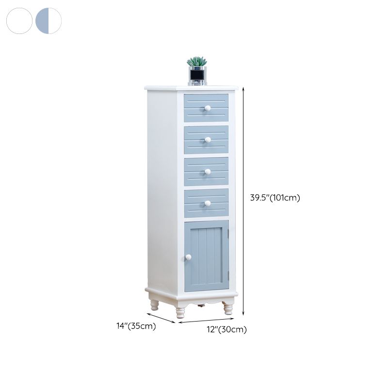 Nautical Vertical Solid Wood Storage Chest Bedroom Chest with Drawers