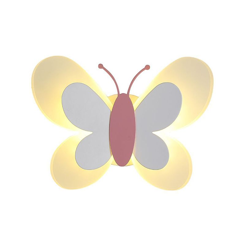 Contemporary Butterfly Wall Lamp Metal 1 Light Sconce Lights