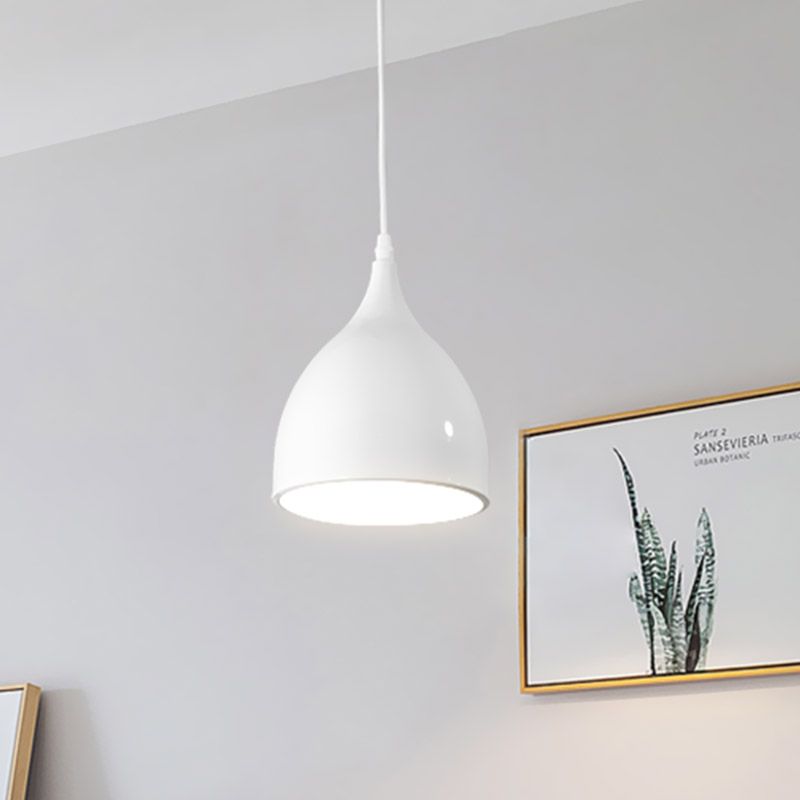 Zwart/witte afwerking koepelhanglamp modernistische stijl metalen 1 bol keuken hanglampje