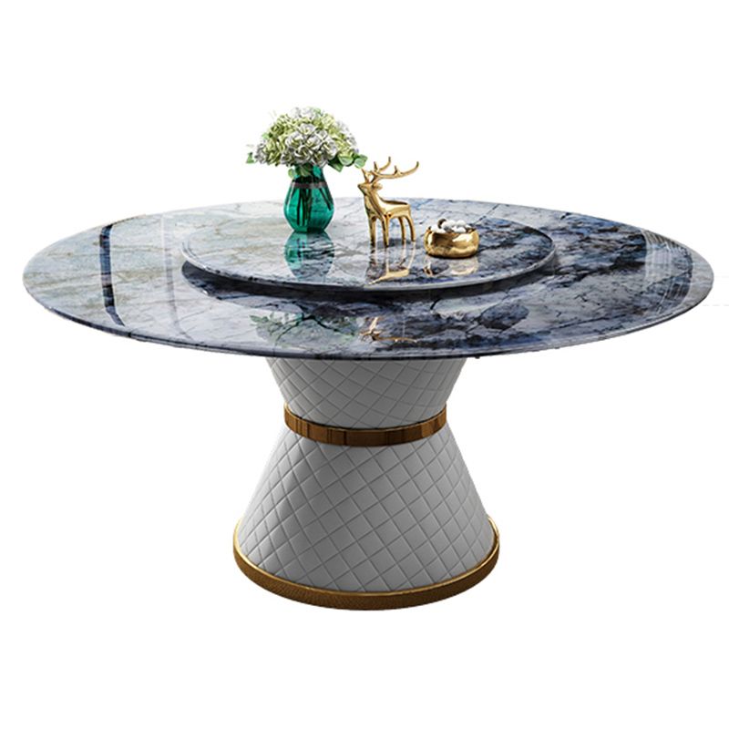 Modern Dining Set 1/7 Pcs Marble Dining Table and Upholstered Chairs