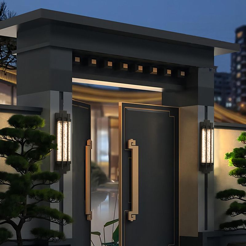 Contemporary Wall Sconce Black Outdoor Wall Light Fixture for Courtyard