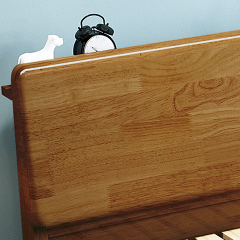 Solid Wood Rectangular Standard Bed Headboard Bed with Custom Legs