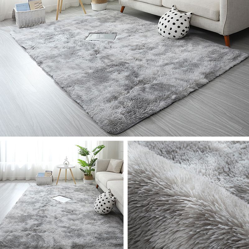 Minimalist Carpet Tie Dye Print Modern Polyester Carpet Non-Slip Backing Shag Rug for Living Room