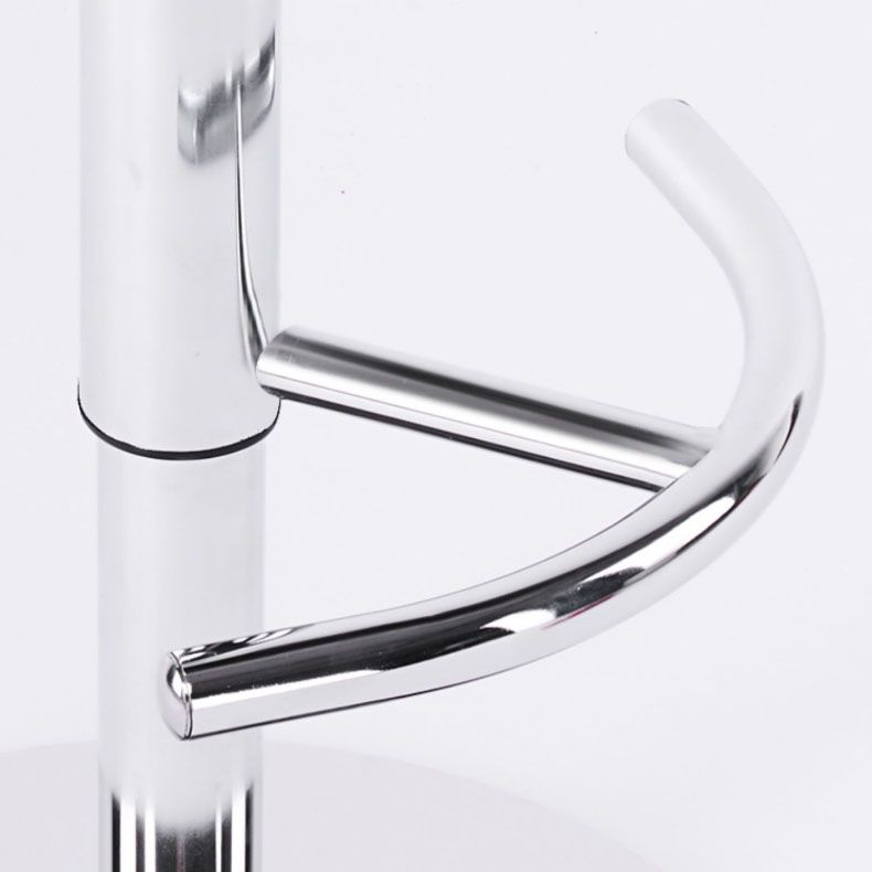 Glam Style Upholstered Bar Stools Swivel Adjustable Height Bar Stool with Chrome Base
