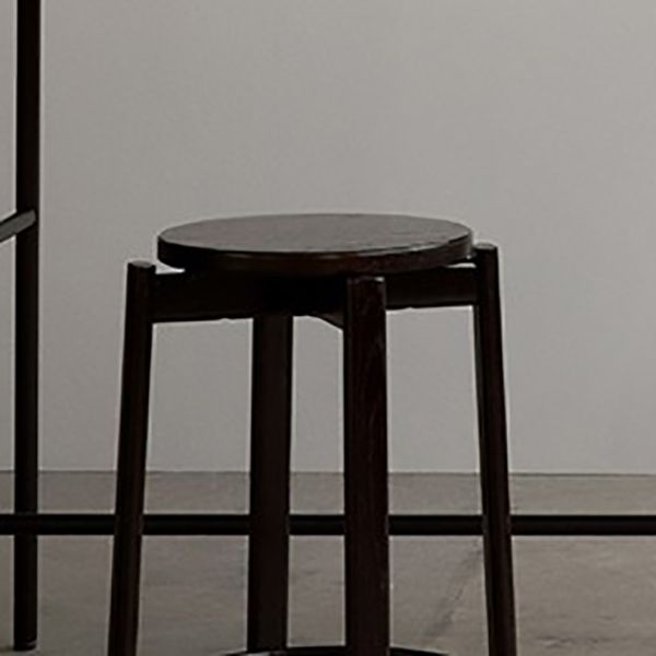 Contemporary 29.5-inch Backless Bar Stool with Solid Wood Base