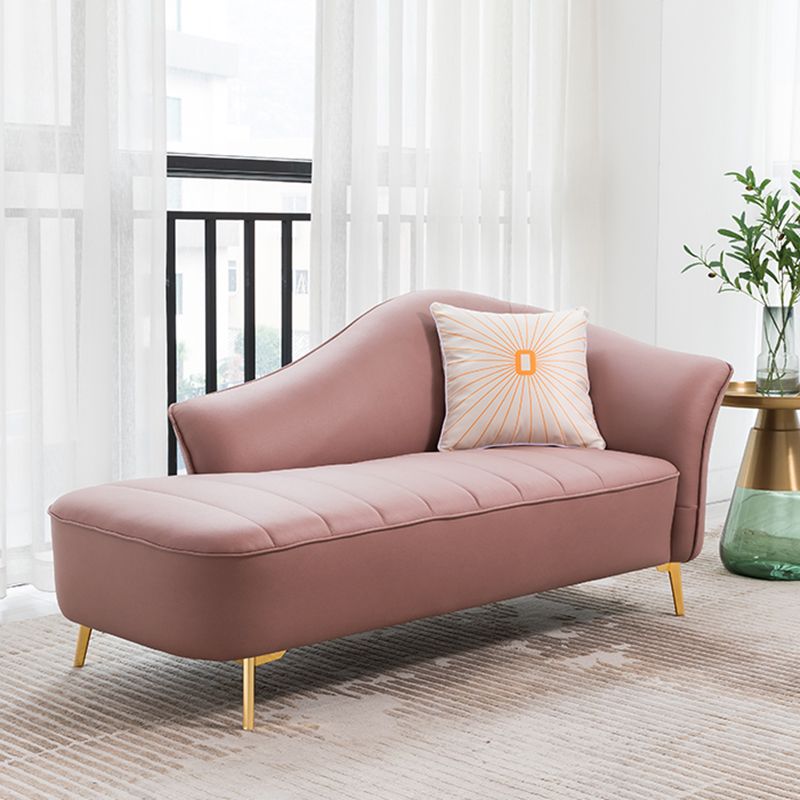 Contemporary Flared Arms Accent Chair One Armed Faux Leather Chaise