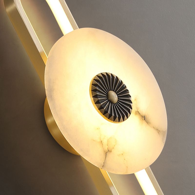 2 - Light Gold LED Bath Bar Solid Brass Post Modern Bathroom Vanity Lighting