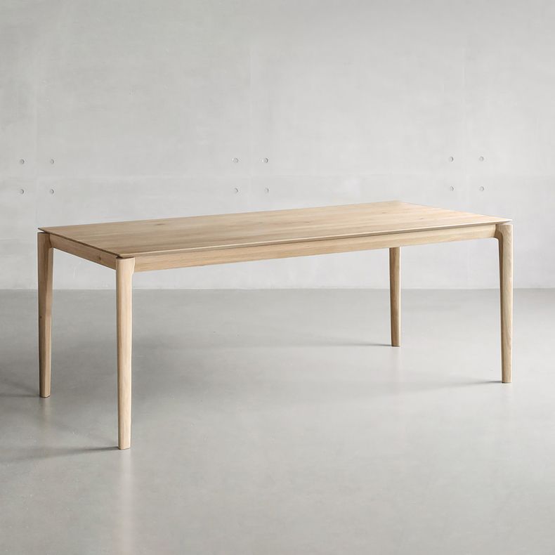 Rectangle Kitchen Dining Table Pine Solid Wood Table Modern with 4 Legs
