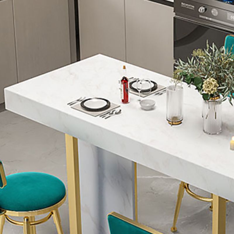 Marble Double pedestal Hall/Pub Table Contemporary Living Room Bistro Bar Height Table