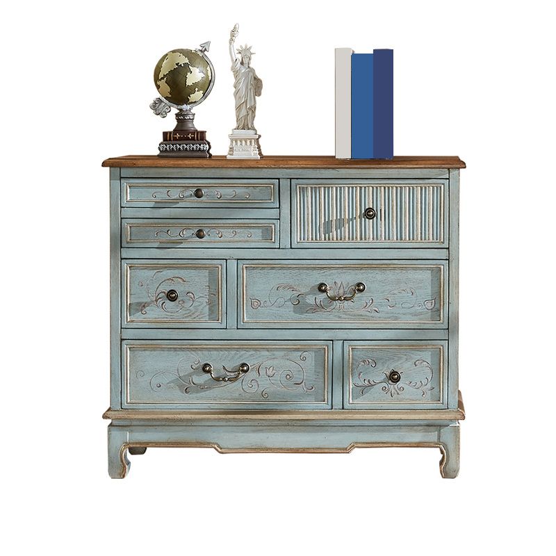 Traditional Wood Media Chest Horizontal Lingerie Chest with Drawers