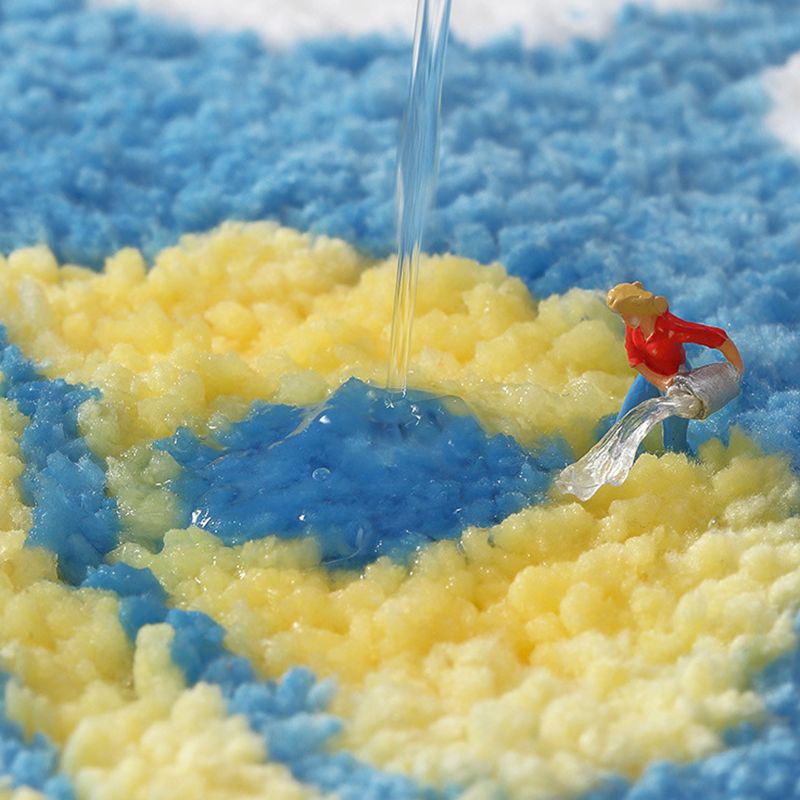 Brown Simple Rug Polyester Line Area Rug Stain Resistant Rug for Living Room