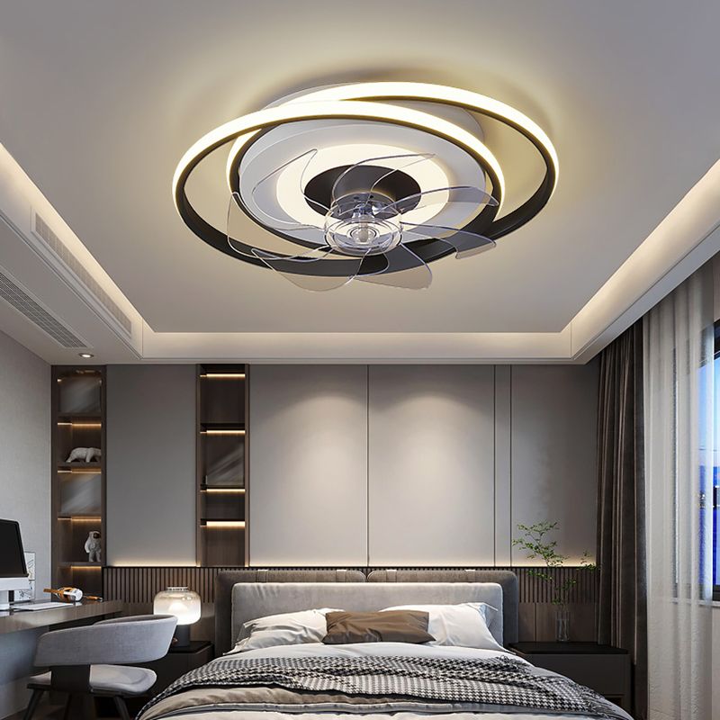 Modern Style Ceiling Fan Light LED Ceiling Mount Lamp with Acrylic Shade