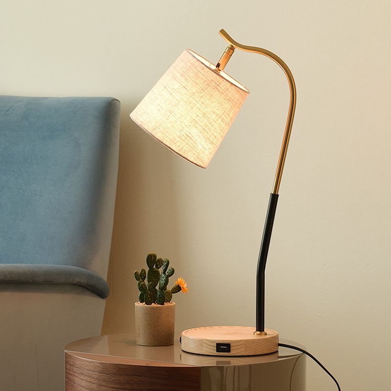 Flare Tessuto Task Lighting Modernismo 1 Lampadina Lampada da lettura Rosso Marrone/Beige per Soggiorno