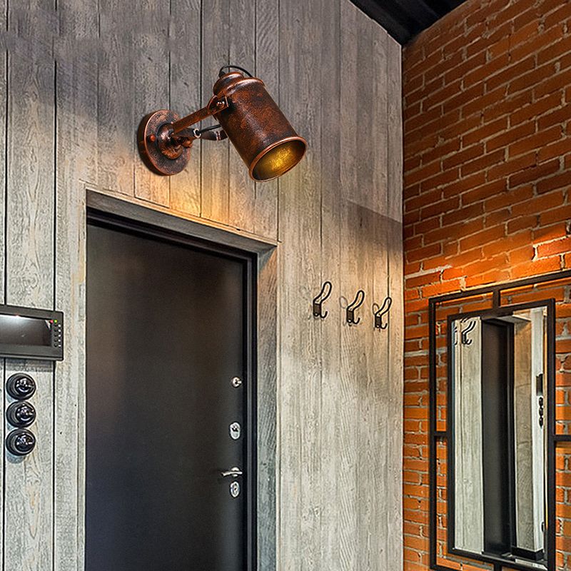 Cylinder Wall Lighting Industrial Metal 1 Light Rustic Wall Sconces