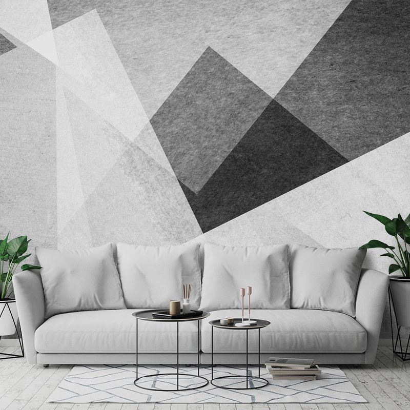 Extra Large Nordic Wall Mural Black and White Color Block Wall Art, Personalized Size Available