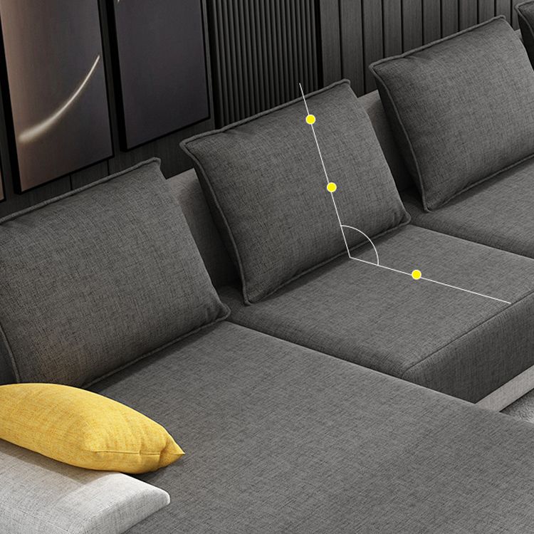 Modern Loose Back Removable Cushions Sofa with Reversible Chaise Slipcovered Sofa