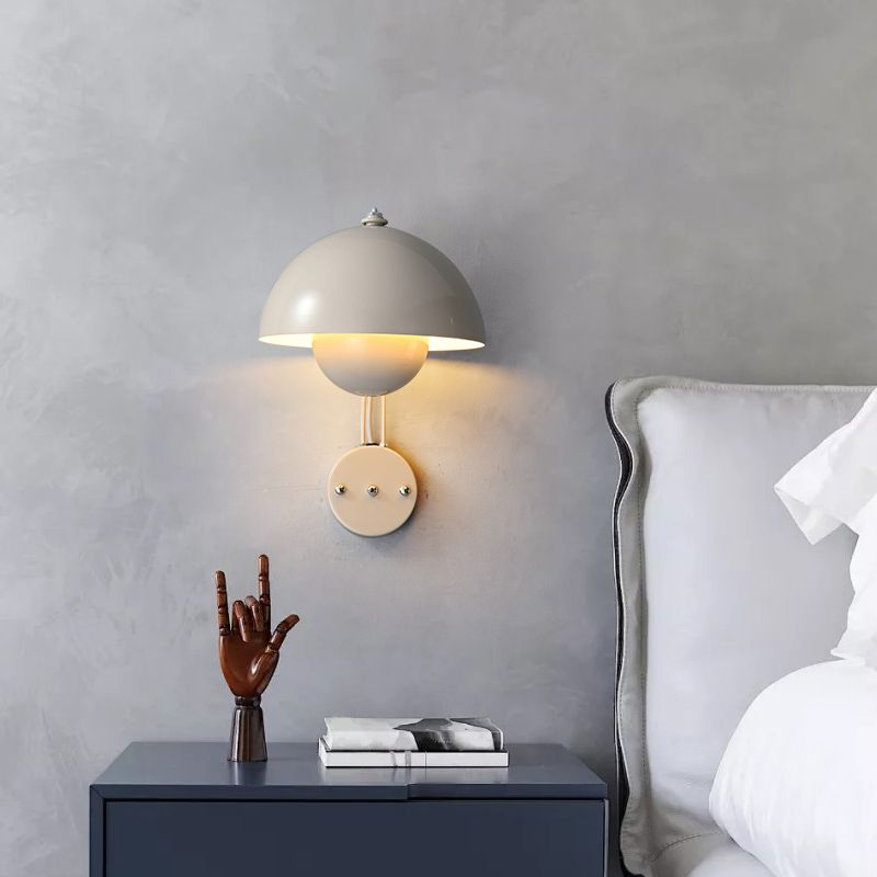 Dome Metal Wall Sconce Simple Macaron Style 1 Light Indoor Wall Mount Light Fixture