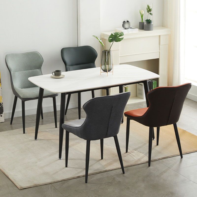Contemporary Style Dining Chairs Arm Side Chair with Metal Legs