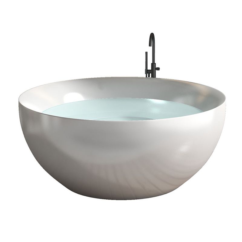 Round Soaking Stand Alone Bathtub Antique Finish Back to Wall Bath Tub