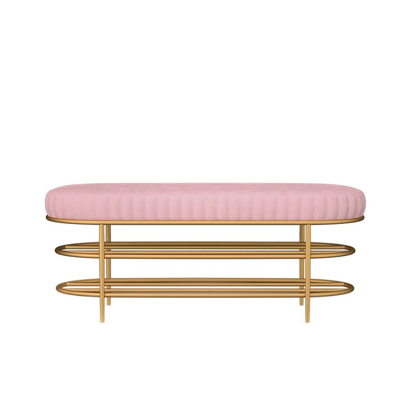 13.78" W 17.71" H Glam Entryway Bench Foam Bench with 2 Shelves