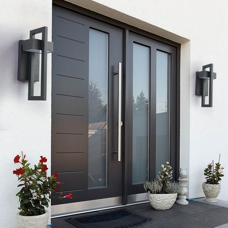 Minimalism Black Wall Light Sconces Metal Outdoor 1-Light Wall Mount Lamp