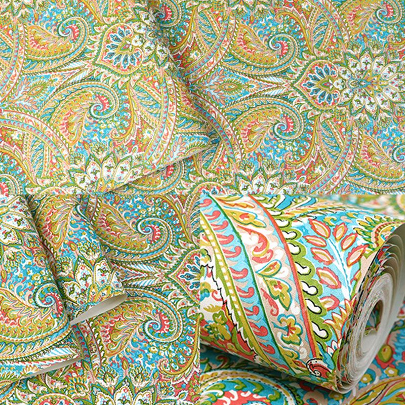 Stain-Resistant Totem Wallpaper Roll Plaster Asia Inspired Wall Art for Dining Room Decor