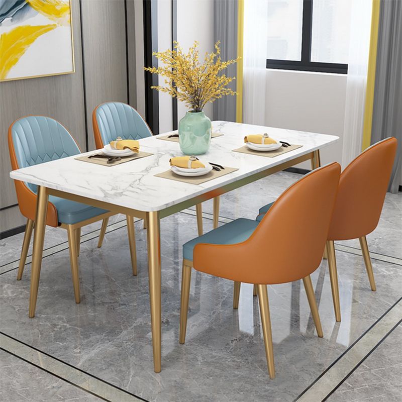 Modern Rectangle Stone Dining Table 1/2/5 Pieces Dining Set for Dining Room