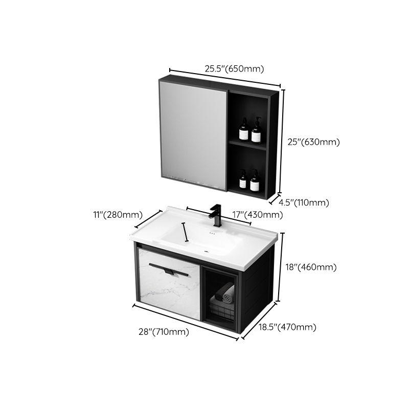 Modern Bathroom Vanity Set Aluminum Single-Sink Bathroom Vanity