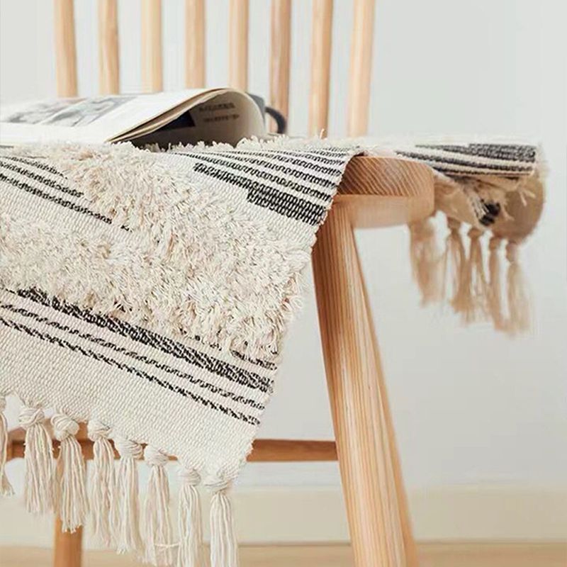 Multicolor Diamond Patterned Rug Cotton Funky Rug Machine Washable Pet Friendly Carpet for Bedroom