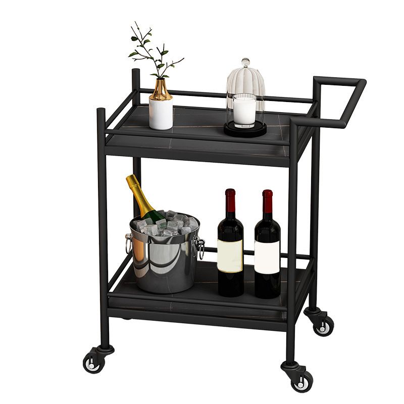 Contemporary Metal Prep Table 29.53"H Rolling Prep Table for Dining Room