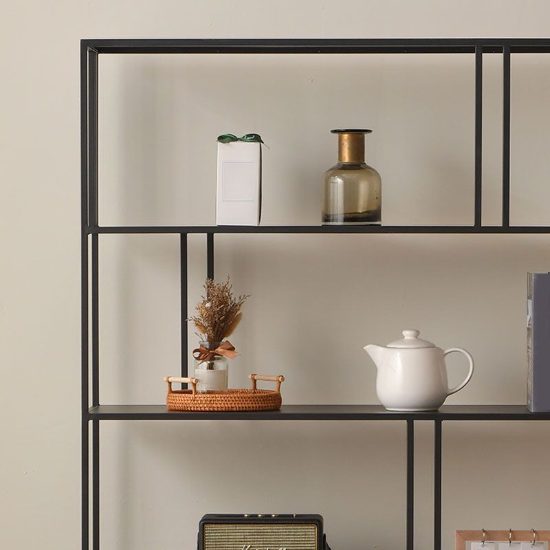 Contemporary Style Bookcase Metal Open Back Bookshelf for Home Office