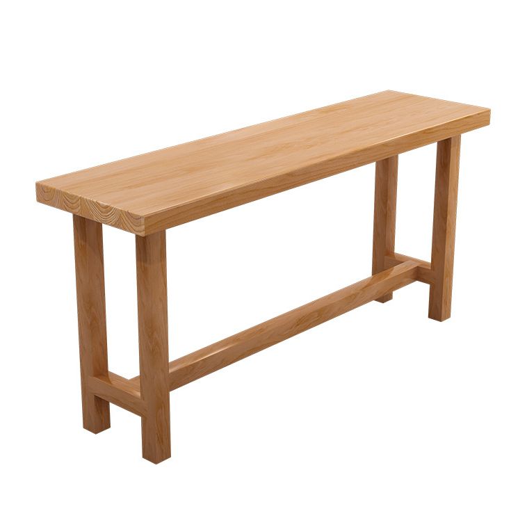 Modern Solid Wood Bar Table Natural Rectangle Bar Table for Kitchen Living Room