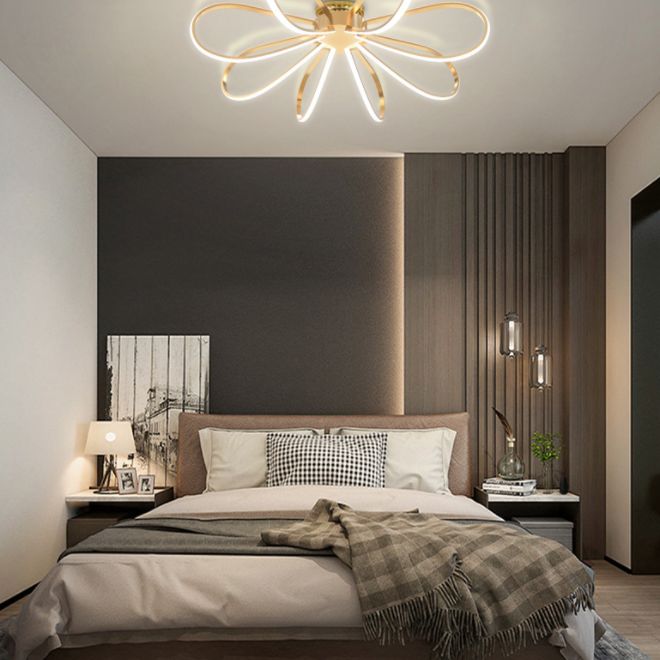 Petal Acrylic Flush Mount Ceiling Light Modern LED Gold Flush Ceiling Light Fixture