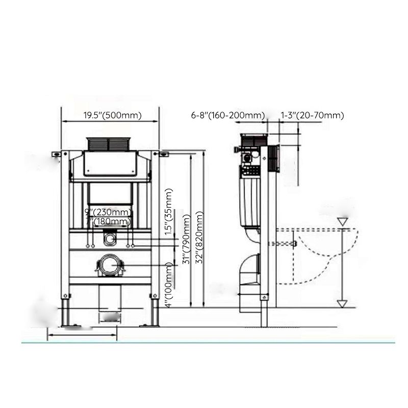 Modern Toilet Wall Mount One Piece Toilet Porcelain Urine Toilet