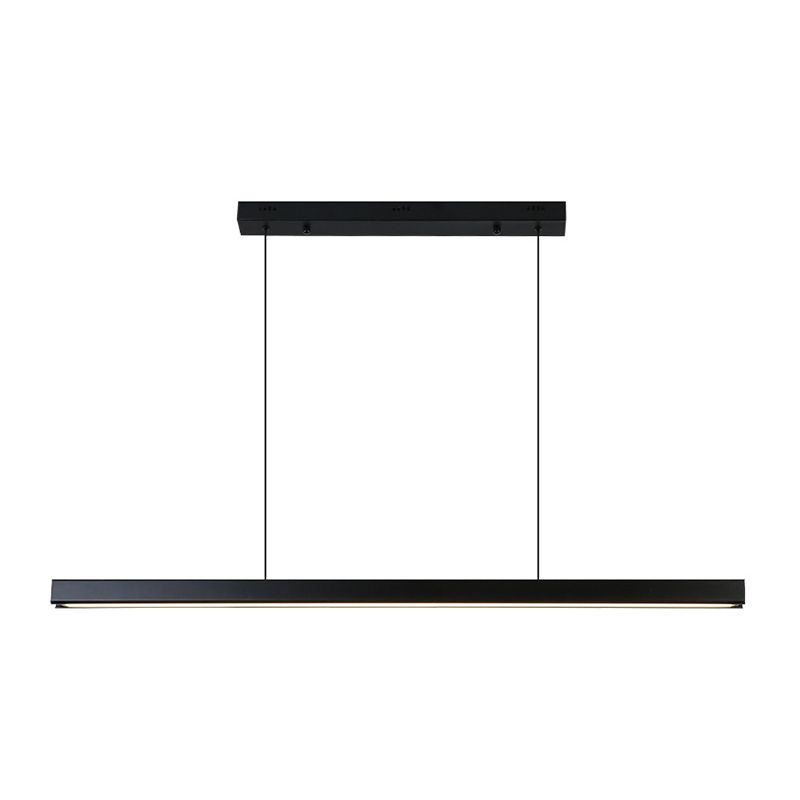 Minimalisme moderne Black Linear Island Pending Lighting LED Metal Island Island Light pour table à manger