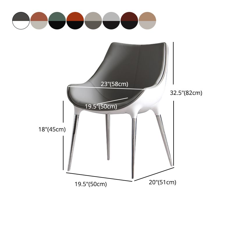 Contemporary Style Dining Side Chair Kitchen Arm Side Chairs with Metal Legs