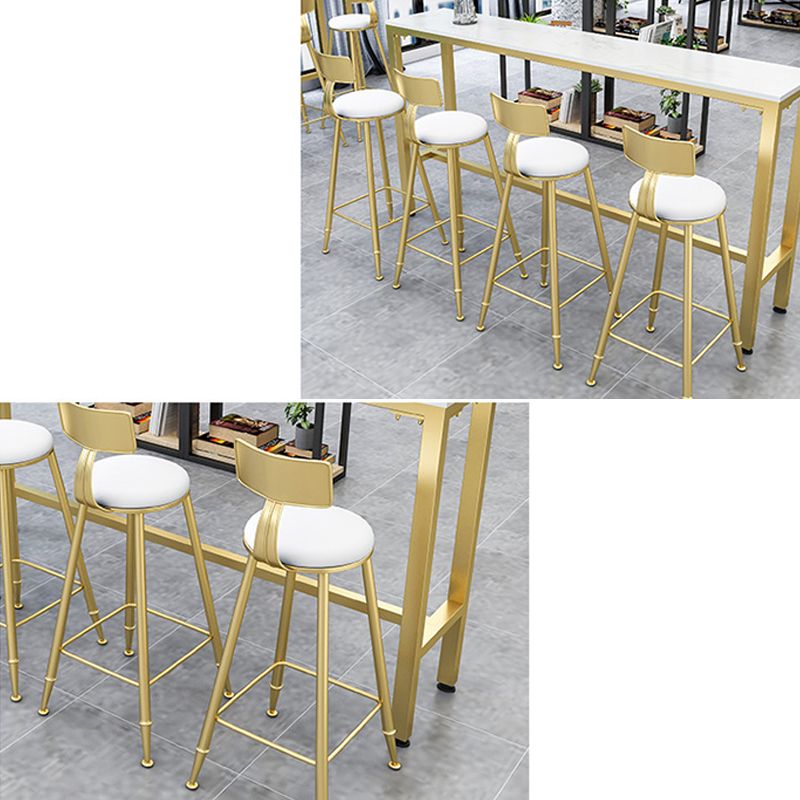 White Faux Marble Table Modern Style Bistro Table for Patio Use