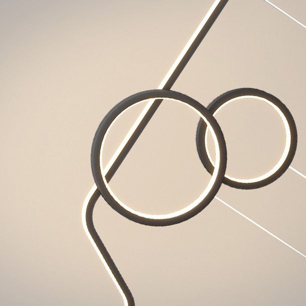 Nordic Metal Island Light Geométrico 39.5 "de ancho Multi Light Island Colgante para comedor