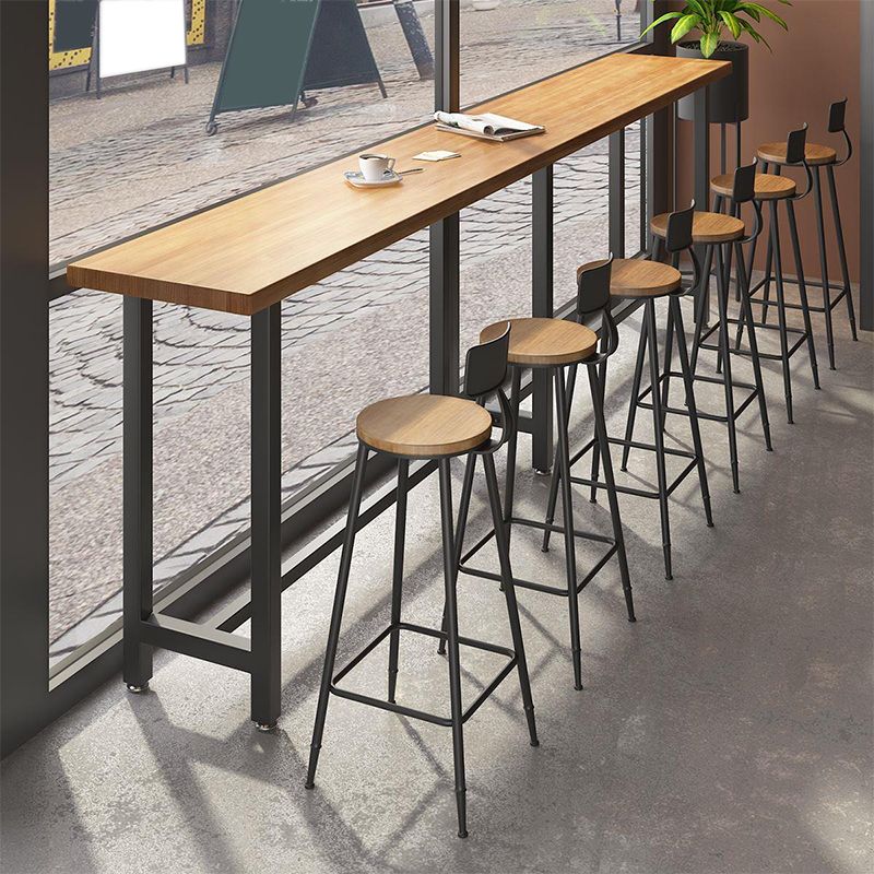Contemporary Solid Wood Rectangle Bar Wine Table for Coffee Shop