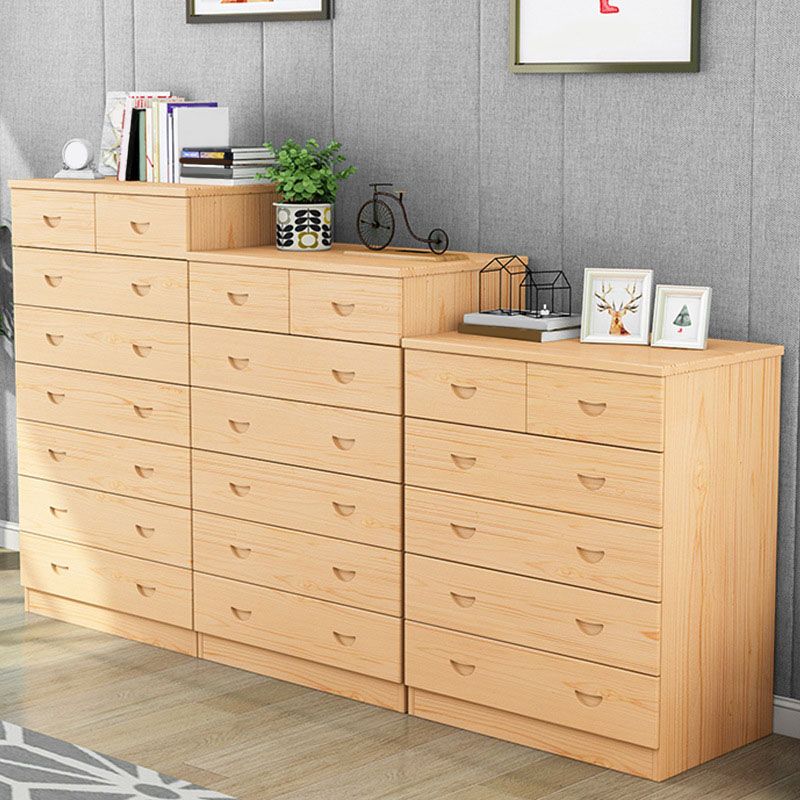 Modern Pine Wood Lingerie Chest 18" W Vertical Storage Chest with Drawers