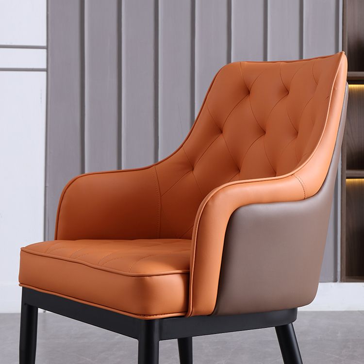 Contemporary Dining Chair Arm Dining Chair with Metal Legs for Kitchen