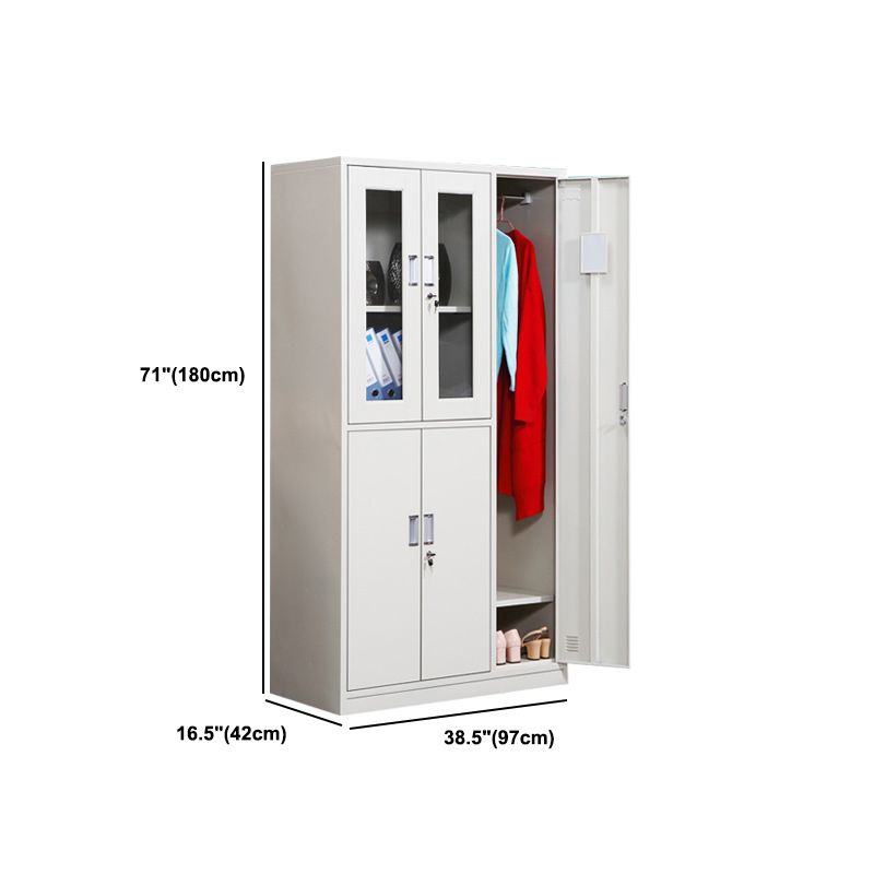 Contemporary Style Steel Wardrobe White Colour Wardrobe Closet for Home