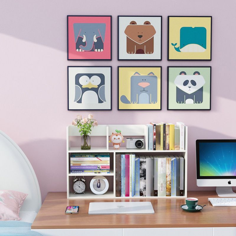 Zeitgenössische geometrische Holzbücher horizontal offene Bücherregal