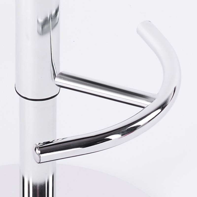 Modern Faux Leather Adjustable Height Swivel Bar Stool with Footrest