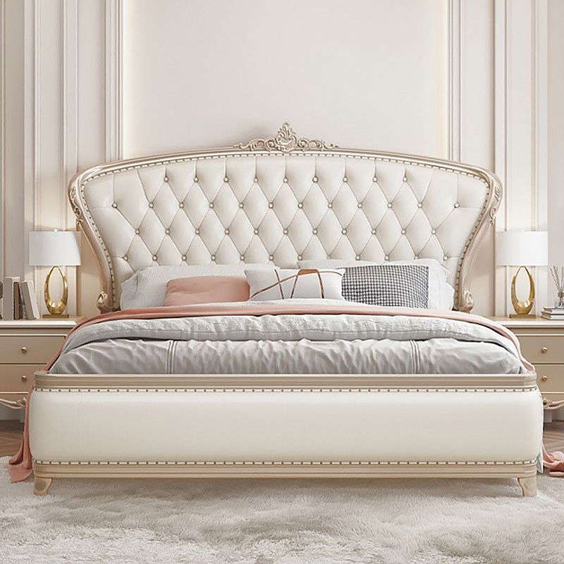 Victorian Foam Standard Bed Pine Wood Storage Bed Frame for Home