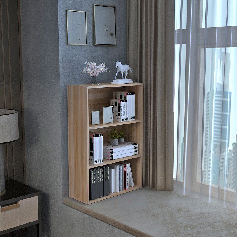 Modern Style Bookshelf Closed Back Wood Bookcase for Home Office