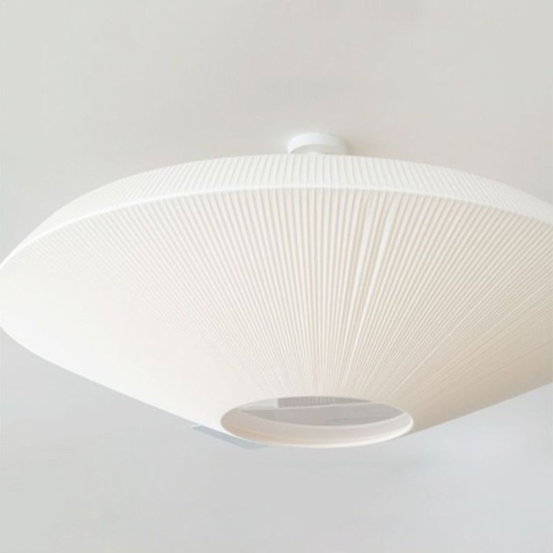 Fabric Geometric Flush Ceiling Light Modern 1 Light Flush Light Fixtures in White